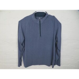 Free Fly Pullover Mens 2XL Blue Bamboo Quarter Zip Performance Long Sleeve Shirt